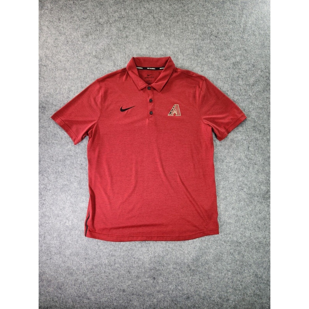 Nike Baseball Polo Shirt‎ Mens Medium Red Arizona Dimondbacks MLB Dri-Fit